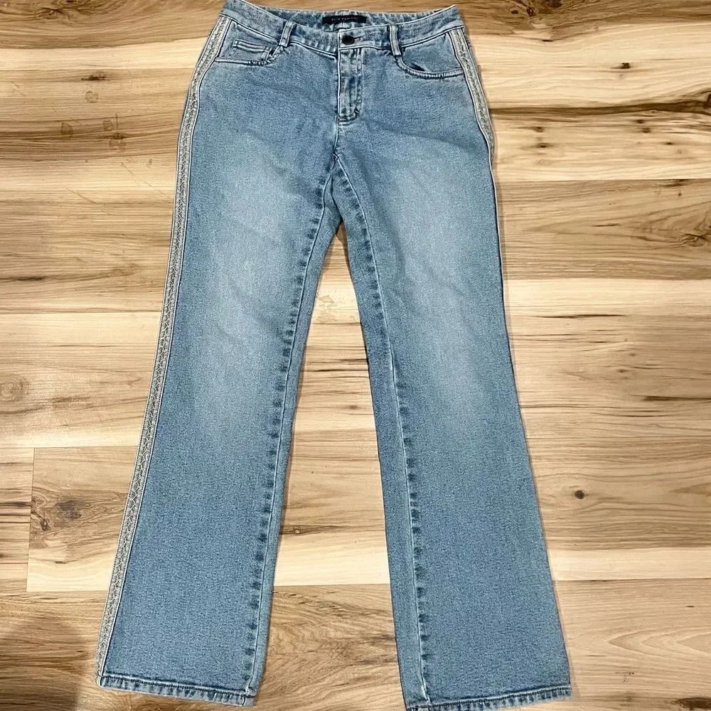 Elie Tahari Embroidered Straight Leg Jeans Women’s 27